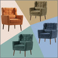 Cozy Mid-Century Reading Chair Upholstered in Chenille Fabric