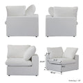 Sectional Couch with L-Shaped Design and Linen Upholstery, Featuring Multiple Cushions
