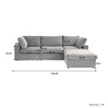 Sectional Couch with L-Shaped Design and Linen Upholstery, Featuring Multiple Cushions