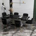 SEYNAR Set of 6 Modern Glam Boucle Velvet Dining or Vanity Chairs with Rear Handle