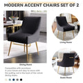 SEYNAR Set of 6 Modern Glam Boucle Velvet Dining or Vanity Chairs with Rear Handle