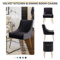 SEYNAR Set of 6 Modern Glam Boucle Velvet Dining or Vanity Chairs with Rear Handle