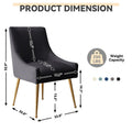 SEYNAR Set of 6 Modern Glam Boucle Velvet Dining or Vanity Chairs with Rear Handle