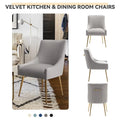SEYNAR Set of 6 Modern Glam Boucle Velvet Dining or Vanity Chairs with Rear Handle