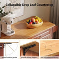 Solid Wood Top Kitchen Island Cart with Locking Wheels