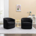 SEYNAR Contemporary Boucle Upholstered 360° Swivel Accent Chairs - Set of 2