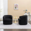 SEYNAR Contemporary Boucle Upholstered 360° Swivel Accent Chairs - Set of 2