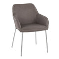 Set of 2 Silver Orchid Galotti Chrome Upholstered Dining Chairs