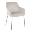 Set of 2 Silver Orchid Galotti Chrome Upholstered Dining Chairs