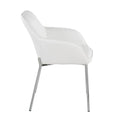 Set of 2 Silver Orchid Galotti Chrome Upholstered Dining Chairs