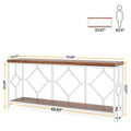 70.9-Inch Industrial Sofa Console Table with Open Storage Shelf - Extra Long Narrow Entry Table for Behind Couch