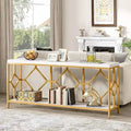70.9-Inch Industrial Sofa Console Table with Open Storage Shelf - Extra Long Narrow Entry Table for Behind Couch