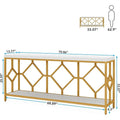 70.9-Inch Industrial Sofa Console Table with Open Storage Shelf - Extra Long Narrow Entry Table for Behind Couch