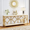 70.9-Inch Industrial Sofa Console Table with Open Storage Shelf - Extra Long Narrow Entry Table for Behind Couch
