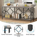 70.9-Inch Industrial Sofa Console Table with Open Storage Shelf - Extra Long Narrow Entry Table for Behind Couch