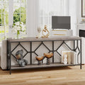 70.9-Inch Industrial Sofa Console Table with Open Storage Shelf - Extra Long Narrow Entry Table for Behind Couch