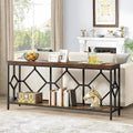 70.9-Inch Industrial Sofa Console Table with Open Storage Shelf - Extra Long Narrow Entry Table for Behind Couch