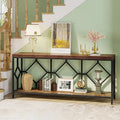 70.9-Inch Industrial Sofa Console Table with Open Storage Shelf - Extra Long Narrow Entry Table for Behind Couch
