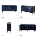 Burkart Contemporary 63-Inch 4-Door Sideboard with Wine Rack and Metal Legs by HULALA HOME