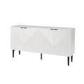Burkart Contemporary 63-Inch 4-Door Sideboard with Wine Rack and Metal Legs by HULALA HOME