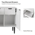 Burkart Contemporary 63-Inch 4-Door Sideboard with Wine Rack and Metal Legs by HULALA HOME