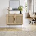 2-Door Rattan Storage Cabinet with Sideboard Design