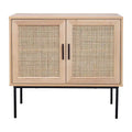 2-Door Rattan Storage Cabinet with Sideboard Design