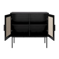2-Door Rattan Storage Cabinet with Sideboard Design