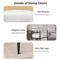 Plush Boucle Dining Chair with Thick Cushion and Elegant Metal Frame for Living Room