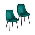 Porthos Home Set of 2 Fern Dining Chairs - Velvet Upholstery with Steel Legs