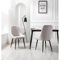 Porthos Home Set of 2 Fern Dining Chairs - Velvet Upholstery with Steel Legs