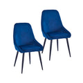 Porthos Home Set of 2 Fern Dining Chairs - Velvet Upholstery with Steel Legs