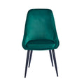 Porthos Home Set of 2 Fern Dining Chairs - Velvet Upholstery with Steel Legs