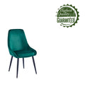Porthos Home Set of 2 Fern Dining Chairs - Velvet Upholstery with Steel Legs