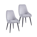 Porthos Home Set of 2 Fern Dining Chairs - Velvet Upholstery with Steel Legs