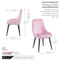 Porthos Home Set of 2 Fern Dining Chairs - Velvet Upholstery with Steel Legs