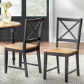 Set of 2 Solid Wood Crossback Dining Chairs by Simple Living