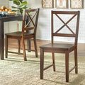 Set of 2 Solid Wood Crossback Dining Chairs by Simple Living