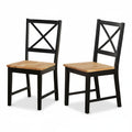 Set of 2 Solid Wood Crossback Dining Chairs by Simple Living