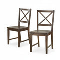 Set of 2 Solid Wood Crossback Dining Chairs by Simple Living