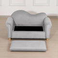 Qaba Kids Sofa with Wooden Armrests - Toddler Couch for Preschool and Kindergarten Rooms Featuring Hidden Storage