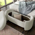 Denhour Contemporary Boucle Storage Bench - DH BASIC Pressice for Bedroom and Entryway