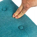 Adeco Rectangular Small Ottoman - Button Tufted Linen Foot Stool