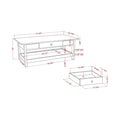 Denhour DH BASIC 4-Piece Open-Shelf Coffee Table Set with Drawer in Transitional Rubberwood