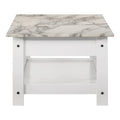 Denhour DH BASIC 4-Piece Open-Shelf Coffee Table Set with Drawer in Transitional Rubberwood