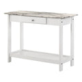 Denhour DH BASIC 4-Piece Open-Shelf Coffee Table Set with Drawer in Transitional Rubberwood