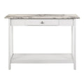 Denhour DH BASIC 4-Piece Open-Shelf Coffee Table Set with Drawer in Transitional Rubberwood