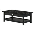 Denhour DH BASIC 4-Piece Open-Shelf Coffee Table Set with Drawer in Transitional Rubberwood