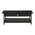 Denhour DH BASIC 4-Piece Open-Shelf Coffee Table Set with Drawer in Transitional Rubberwood