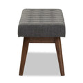 Baxton Studio Mid-Century Button-Tufted Fabric Bench